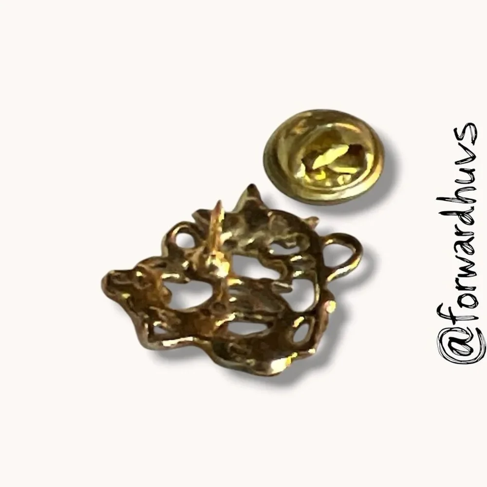 Mom Dove Rose Openwork Gold Tone Lapel Pin Tie Tack